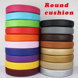 Synthetic Leather Round Cushion Sofa Chair Stool Seat Foam Cushion Chair Pads Office Vehicles Home Waterproof 210716