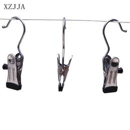 ring clamps UK - Clothing & Wardrobe Storage XZJJA 1-5Pcs Stainless Steel Hanging Ring Laundry Clips Curtain Shower Clamp Bed Sheet Grippers Towel Beach Hook