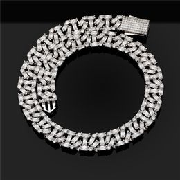 Mens 13mm 18-22inch Yellow White Gold Plated Bling T CZ Cuban Necklace Chain 7/8inch Bracelet Links for Men Women Nice Gift