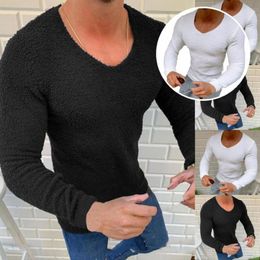 Men's Casual Shirts Streetwear Pure Color Crew Neck Pullover Autumn Winter Men Shirt All Match For Daily Wear