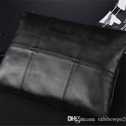 Factory wholesale men bag fashion leather stitching man handbag comfortable soft sheepskin splicing wallet high-volume business brand handbags