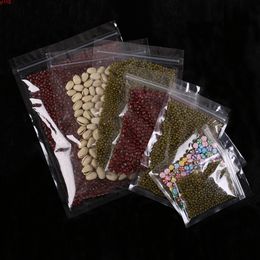 Eco-friendly Clear Mylar Plastic Bags PP Ziplock Flat Tear Notch Pouches Household Reusable Food Storage 100pcs/packgoods