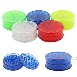 3 Layer Smoking Accessories Plastic Grinder 60mm Herb Grinder Round Shape Tobacco Spice Crusher Colour Random RRE11655