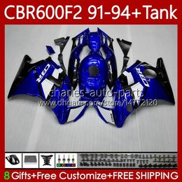 Bodywork+Tank For HONDA CBR 600 F2 CC 91-94 Body 63No.8 CBR 600FS 600F2 CBR600 FS CBR600F2 91 92 93 94 CBR600-F2 600CC CBR600FS 1991 1992 1993 1994 Fairing factory blue