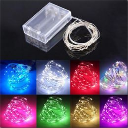 DIY 10M 100leds Fairy lights Led Garland Holiday String Light Wire Battery Powered Outdoor Cooper Christmas Wedding Party Decor