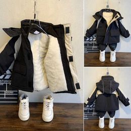 Winter Boy Coat Baby parka Hooded Cotton Plus Velvet Thicken Warm Camouflage Jacket Children Outwear Kids Clothes girls clothing H0909
