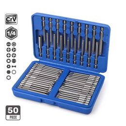 50pcs 75mm Screwdriver, 1/4 Screwdriver Bits Long Set Allen, Hex Pz2 Ph2 Torx Bit, CR-V Screwdriver Bit 211110