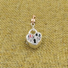 925 Sterling Silver Jewellery pandora charm Disny Miky & Mini Mouse Padlock beads Bracelets sets with logo ale Bangle women men birthday Gift Valentine day 780109C01