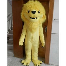 Halloween Yellow Lion Mascot Costume Cartoon Theme Character Carnival Festival Fancy dress Christmas Adults Size Birthday Party Outdoor Outfit Suit