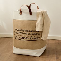 Large Linen Laundry Bag Home Storage Organisation for Dirty Clothes Cloth Toys Sundries Building Blocks Bathroom Container