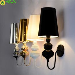 Wall Modern Lamps Glod/Silver/Black/White Cloth Shade Sconce Living Room Foyer Bedroom Beside Lamp El Lights