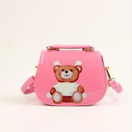 Wholesale and retail New Baby Girls Cartoon Bear Bags Kids PU Leather Princess Shoulder Bags Children Handbags Child Girl Crossbody Bag Purses