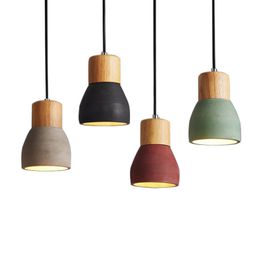 Nordic Retro Industria Cement Pendant Lamps Personalised Bar Cafe room Bedside hanging lights Modern simple Pendant lamp