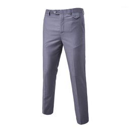 Men's Pants 2021 Spring Men Fashion Cotton Solid Colour Business Suit / Groom Wedding Dress Mens Trousers