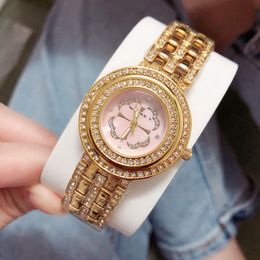 Fashion Brand Watches Women Girl Flowers crystal Style Steel Metal Wrist Watch VA04