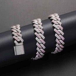 New 14mm Doorn Big Box Gp Cuban Heavy Chain Copper Material Prong Install 3A + Cz Rock Hop Hip rapper Jewels