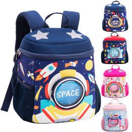 Backpacks Girls Cute Fashion Hight Quality 3D Rockets Anti-lost School Bags Cartoon grade Toy Boys Kindergarten Children's Gifts For Age 1-6