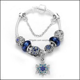 Charm Bracelets Jewelry Beads Fit For 925 Sier Snowflake Pendant Bangle Blue Sky Pumpkin Cart Charms Diy With Gift Box Drop Delivery 2021 Wh