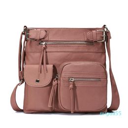 Cross Body Women Shoulder Bag PU Leather Designer Handbags Girl Shopper Purse Fashion Casual Multi-Function Multi-Pocket Crossbody
