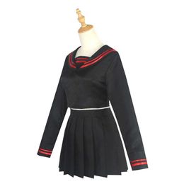 Anime Tokyo Revengers Shiba Yuzuha Sailor School Uniform Girls Skirt Suit Cosplay Costume Women Dress Black Halloween Y0913