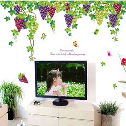 New Design Extra Large 2pcs/set(A/B) Fruit Grape Wall Sticker Romantic Tv/bedroom/living room Art Wall Decal Kids Room Decor 210420