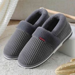 Home Slippers for Men Winter Furry Short Plush Man Slippers Non Slip Bedroom Slippers Couple Soft Indoor Shoes Male Y0427