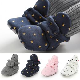 First Walkers Baby Socks Shoes For Girls Boys Star Born Toddler Booties Cotton Comfort Soft Anti-slip Warm Infant Crib