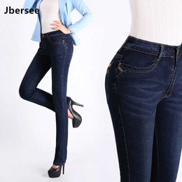 Spring Mom Skinny Jeans Woman High Waist Plus Size Autumn Winter Denim Pants Stretch Ladies Jeans Brand Jean Women's Trousers 210616