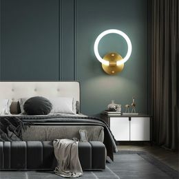 Multi Nordic Designed Living Room LED Wall Lamps Copper Frame and Acryl Lampshade Bedside Light 8003