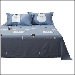 Sheets & Sets Bedding Supplies Home Textiles Garden Flat Sheet For Children Adts Single Double Bed Cartoon Bedsheets (No Case) Xf707-49 Drop