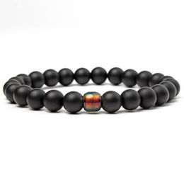 8mm Black Lava Stone Thermochromic bead Beads Bracelet Essential Oil Diffuser Bracelet Volcanic Rock Beaded Bracelets