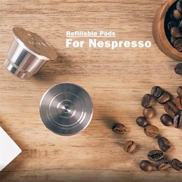 Reusable Coffee Capsule For Nespresso Stainless Steel Luxury Filters Espresso Crema Maker Barista 211008