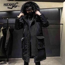 Fashionable Coat Thicken Jacket men Hooded Warm Lengthen Parka Coat White duck down Hight Quality male Winter Down Coat 210910