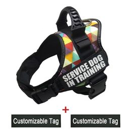 K9 Harnesses For Dogs Customizable Name label Reflective Adjustable Harness Vest Collar Medium Large Supplies 211022