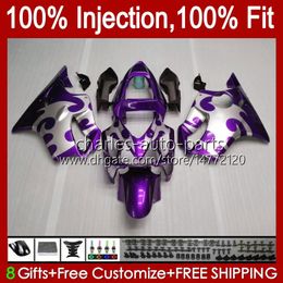 Injection Mould Fairings For HONDA CBR 600 FS CC Purple silver 600F4i CBR600 F4i 01 02 03 Bodywork 46No.77 CBR600F4i F4 i 600CC 2001 2002 2003 CBR600FS 01-03 OEM Body Kit