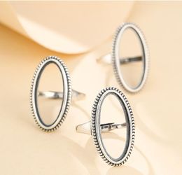 ring base jewelry UK - Cluster Rings 11*24mm 925 STERLING SILVER Semi Mount Bases Blanks Base Blank Pad Ring Setting Jewelry Findings Diy A5850