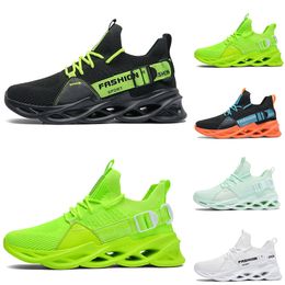 Non-Brand men women running shoes black white lake green volt Lemon yellow orange Breathable mens fashion trainers outdoor sports sneakers