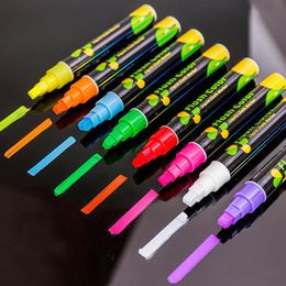 8PCS/ Set Liquid Chalk Marker 10mm Flash Colour Pens Highlighters For LED Writing Board Window Glass Graffiti Painting