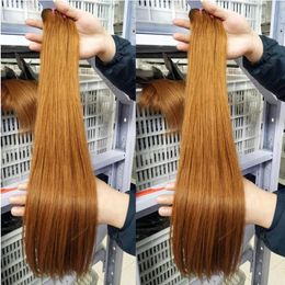 P4/27 Double Drawn Bone Straight Human Hair Weaves 3 Bundles Ombre Colored Thick Ends