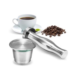 Stainless Steel Nespresso Coffee Tamper Refillable Reusable Capsule Cup Food Grade Pod For Machine 210423