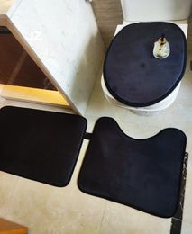 Nuove coperture del sedile del water Stampa tappetini da bagno Accessori da bagno 3pcs Set Pedestal Tap + coperchio coperchio della toilette + tappetino da bagno Set da bagno 201