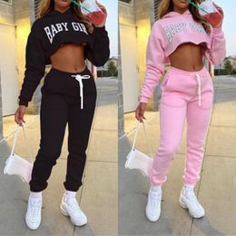 Women's Hoodies & Sweatshirts Women Long Sleeve Loose Sweatshirt Sweatpants Set Autumn And Winter Suits 2 Piece Outfits