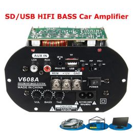 Car Audio High Power Bass 80W Car Subwoofer Hi-Fi TF USB 12V/110V-220V Mini Amplifier Board