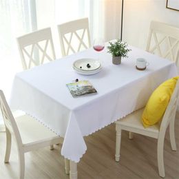 Solid Colour Rectangular Dining Table Cover Polyester Coffee cloth Rectangle For el Wedding Party Decoration 211103