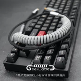 GeekCable Handmade Customized Mechanical Keyboard Data Cable For GMK Theme SP Keycap Line Matrix Abel X Colorway Black And Grey