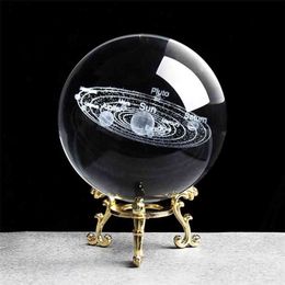 galactic system Figurine Ornaments Feng Shui Crystal Ball Office Home Desk Decoration Accessories Modern Art Craft 210924