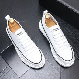 White Casual Shoes Microfiber Lace-up New Leather Man Outd Footwear Flats Zapatillas Hombre C2 339 88727