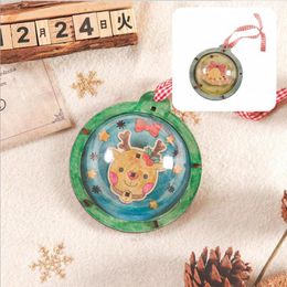 Christmas Decorations Holiday Decor Multi-use Wooden Crafts Tree Pendant Hand Painted Decorative Children Gift