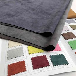 150cm*100cm Dark grey thick suede air layer fabric Faux suede fleece chicken fleece stretch fabric fashion material 210702