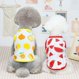 Dog Apparel summer new style teddy dogs pet clothing five-color fruit vest cute thin section
